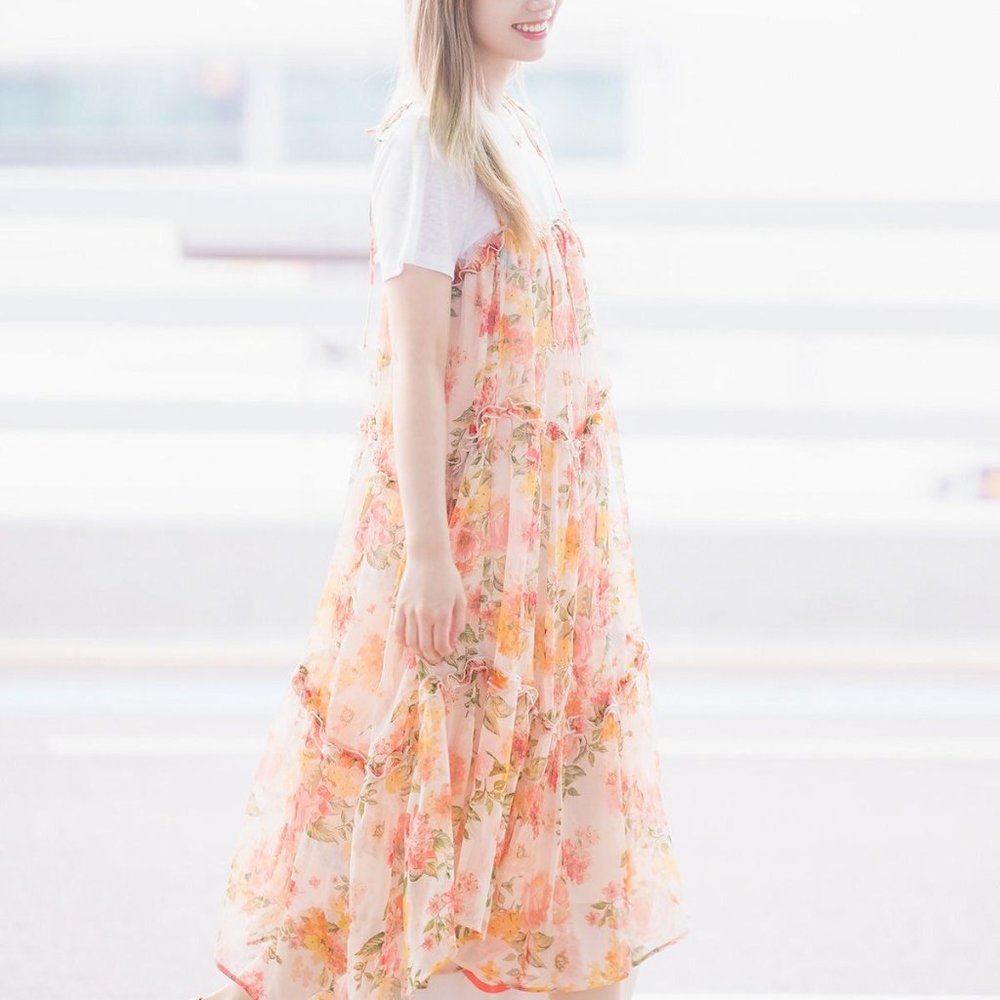 Zara floral maxi dress